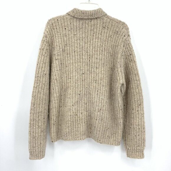 Eddie Bauer Natural Wool Nylon Cardigan Sweater Cream Long Sleeve Womens Small - Picture 3 of 3